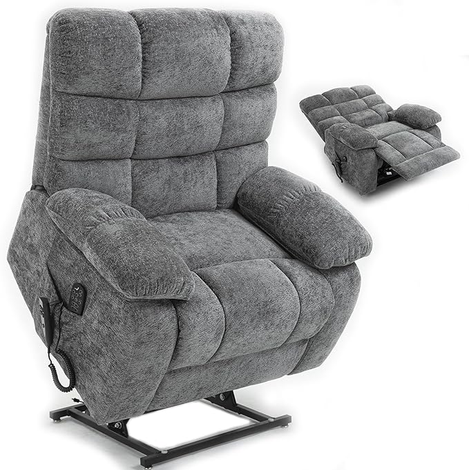 Lazy Boy Recliner Chair with Lumbar Heating , Adjustment Power Lift Recliner Chair for Elderly/Big and Tall Recliners for People Up to 6'2"/350lb Range
