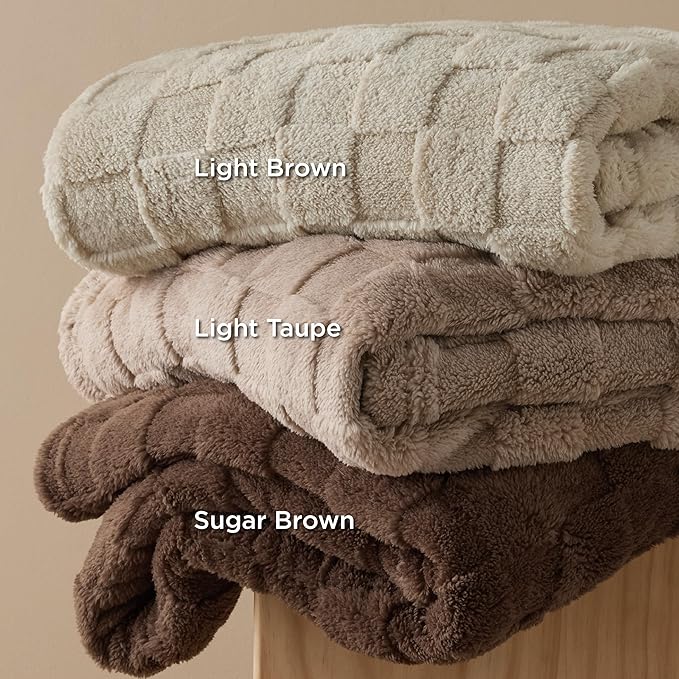 Bedsure GentleSoft Blankets Queen Size for Bed - Super Soft Cozy Blanket for Women Men Girls, Large Fuzzy Fleece Throw for Bedroom Decor, Dark Brown, 90x90 Inches