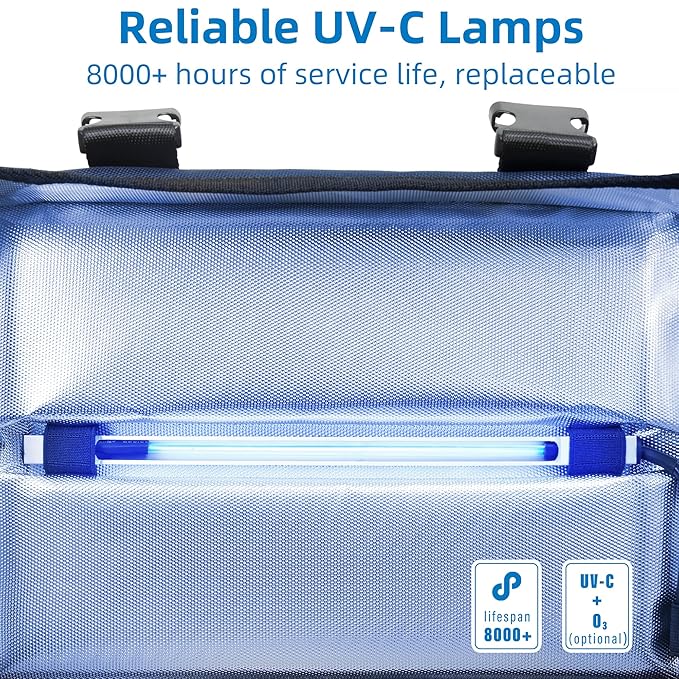 UV Sanitizer Box, 12L Ozone Portable Sanitizing and Cleaning Machine with 3-Level Timer, Foldable UV Cleaner Box for Phone, Toys, Mask, Towel, key, Ozone UV Box 