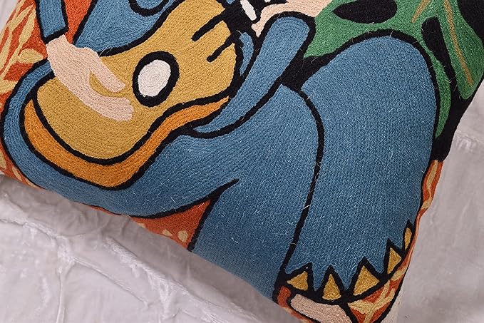 The Music Matisse Decorative Pillow Cover Handembroidered Wool 18x18