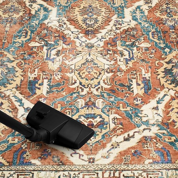 Keen Home Design 2x7 Rug - Machine Washable Runner Rug with Non-Slip Backing, Ideal for Hallway, Entryway, Kitchen, Laundry Room - Vintage, Easy Clean, Durable, Low Pile Rug - (2'6" x 7')