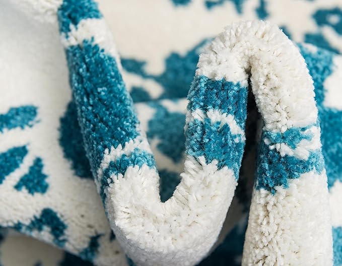 Unique Loom Rosso Collection Vintage Traditional Distressed Blue Round Rug (8' 0 x 8' 0)