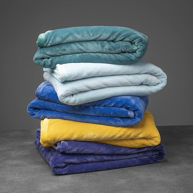 Mellowdy Extra Thick Hearty Plush Flannel Blanket (Violet Purple, 60x80) - 500GSM Twin Size Warm Blanket for Winter, Fall | Soft, Fluffy, Cuddly, Perfect for Bed, Oversized Throw for Couch, Sofa