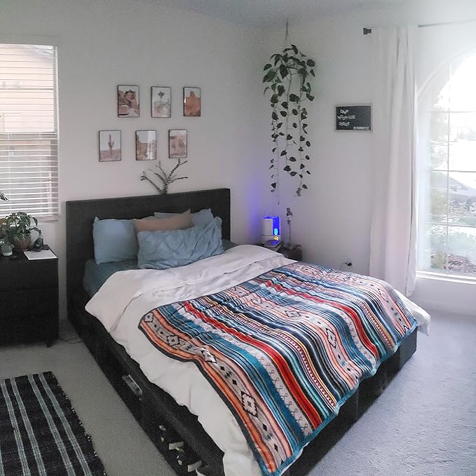 UKELER Bohemian Sherpa Bed Blanket King Size 90'' x 108'', Native American Cozy Warm Blanket for Bed/Couch/Sofa, Great Gift for Women's Day,Mother's Day,Father's Day,Thanksgiving,Christmas,Birthday