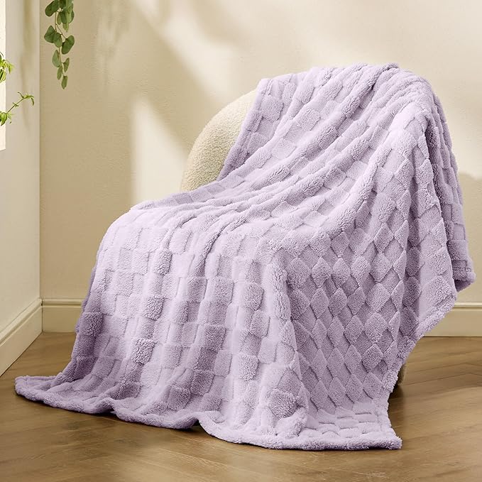 Bedsure GentleSoft Lavender Fog Throw Blanket for Couch - Super Soft Cozy Blankets Gifts for Women Men Girls, Cute Small Fleece Throws for Bedroom Home Decor, 50x70 Inches