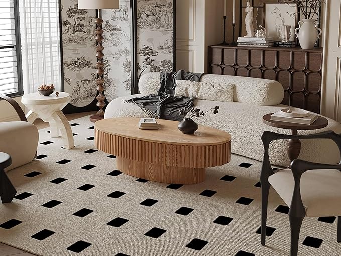 47.2''Oval Coffee Table with Storage, Mid Century Modern Drum Center Tables with Lid Fluted Solid Wood Side Coffee Table Pedestal Tea Table for Living Room, Bedroom, Apartmen-Natural