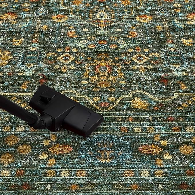 Keen Home Design 2x7 Rug - Machine Washable Runner Rug with Non-Slip Backing, Ideal for Hallway, Entryway, Kitchen, Laundry Room - Vintage, Easy Clean, Durable, Low Pile Rug - (2'6" x 7')