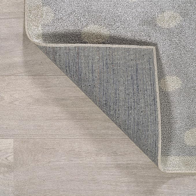 JONATHAN Y Machine-Washable Gray/Ivory/Yellow Indoor Area Rug, 8x10, Minha Rainbow Dots, Kids & Novelty, Casual, Classic, Bedroom, Kitchen, Living Room, Easy-Cleaning, Non-Shedding (KDW102A-8)