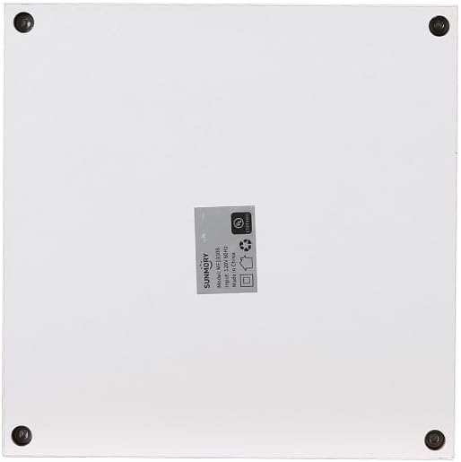 SUNMORY Shelf Floor Lamp with 3-Way Dimmable LED Bulb, Modern Square Standing Lamp with Shelves and White Shade, Corner Display Bookshelf Lamp for Living Room and Bedroom(White)