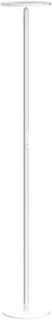 TROND Floor Lamp, LED Torchiere Uplight Lamp, 5 Brightness Aluminum Modern Standing Light, 5500K Natural Daylight, 5000 lm, 71in Tall, 30 Mins Timer, Detachable, for Office Living Room Bedroom, Silver
