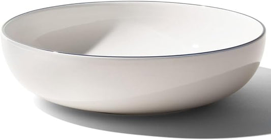 Made In Cookware - Serving Bowl - White With Navy Rim - Porcelain - Crafted in England