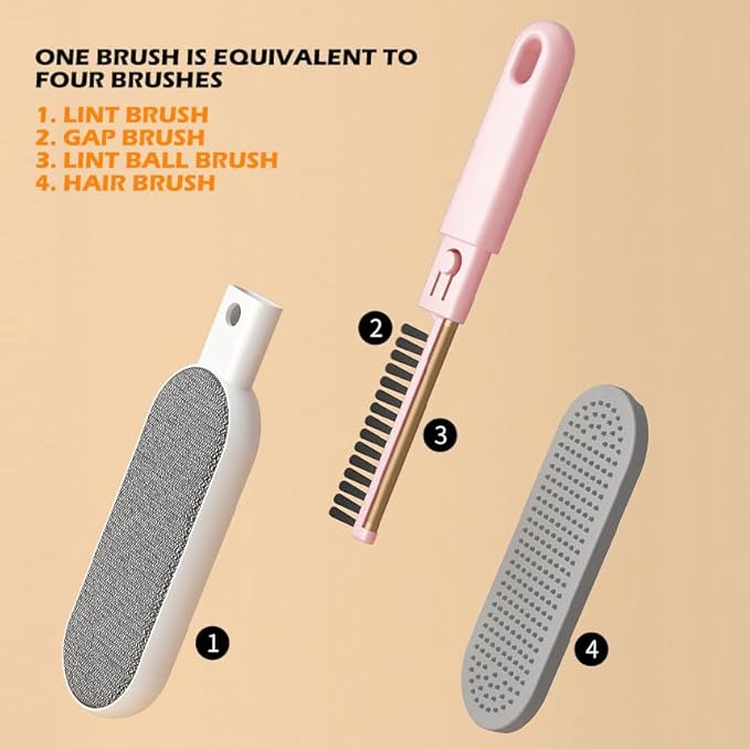 Multi-Functions Travel Lint Remover, Pet Hair Remover, Fur Remover for Dogs & Cats, Efficient Hair Collector,Pet Hairs Brush,Magic Fur Brush D (Pink)