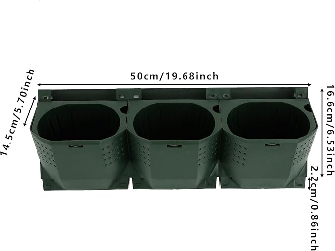 Self Watering Wall Planter | 36 Pots Vertical Garden Planter for Indoor Plants | Wall-Mounted Stackable wall planter | Hanging Plant Flower Pot Holder | 10.56 Fl Oz Each Individual Pot | Army Green