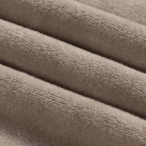 PrinceDeco Sectional Couch Covers Velvet Couch Cover for Dogs Washable L Shaped Couch Cover 1 Piece Individual Sectional Couch Covers with Elastic Bottom(Chaise Lounge,Taupe)