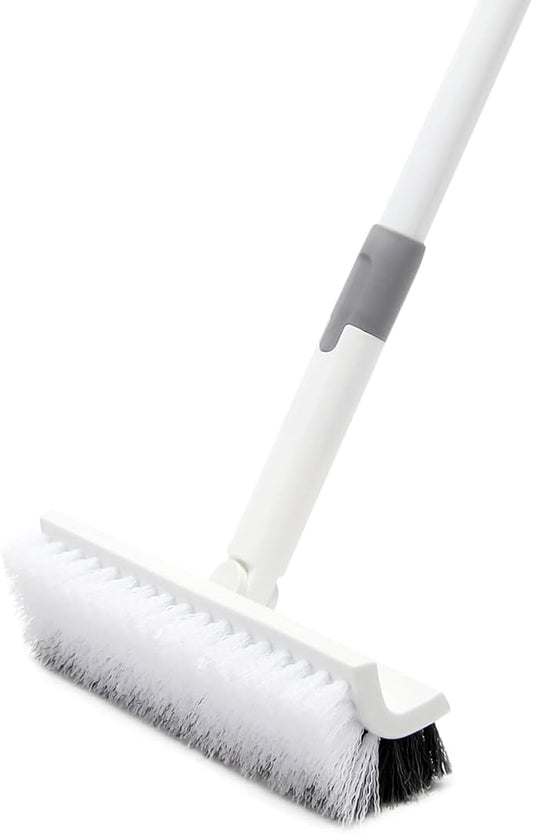 Scrub Brush Floor Brush with Long Handle,Double-Sided V-Shaped Scrub Brush，Shower Floor Scrubber for Cleaning, Tile Scrub Brush with Stiff Bristles, 52'