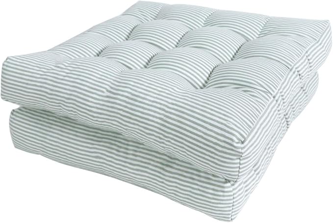 Tiita Chair Cushions 22"x22" Square Windows Pad for Adults Seating Pillows Set of 2, Green