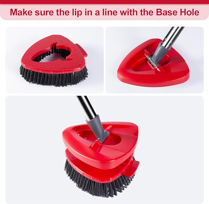 Scrub Brush Head Replacement Compatible with O Cedar EasyWring Spin Mop 1-Tank System, Floor Scrubber Head, Shower Scrub Brush with Hard Bristles for Cleaning & Scrubbing