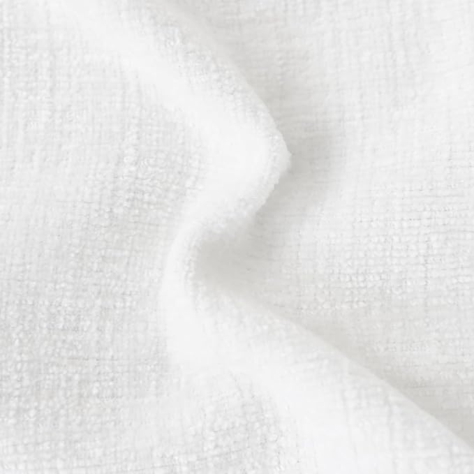 CaliTime Throw Pillow Covers Decorative 26 X 26 Inches Pack of 2 Cozy Chenille Cushion Cases for Couch Sofa Bed Living Room Home True White