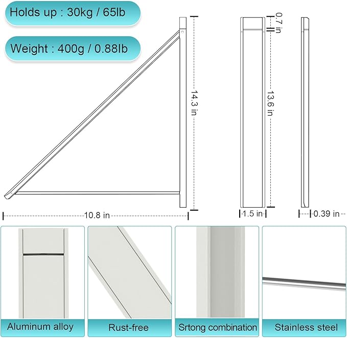 Retractable Clothes Drying Rack,Space Saver Wall Mounted Folding Hanger for Laundry Room, Closet Storage Organization, Easy Installation Aluminium Dryer 1pcs