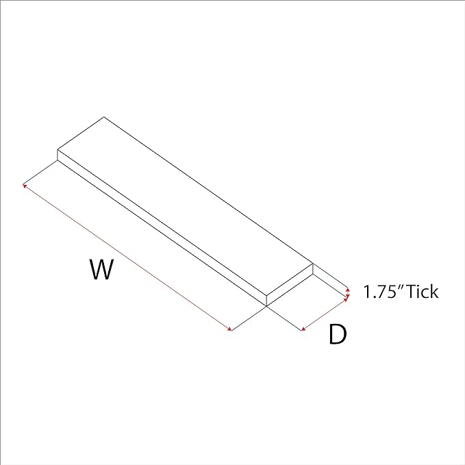 URBANDI, Rustic Floating Shelves, Set of 2, Hidden Bracket, Solid Wood, Heavy Duty, Wall Mounted Shelves, (Provincial, 48Wx8D)
