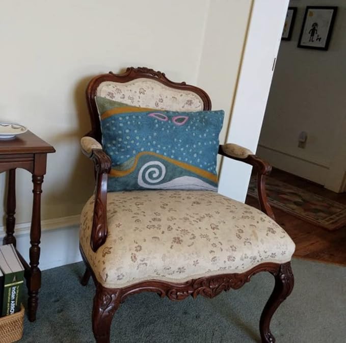 Lumbar Blue Klimt Throw Pillow Cover Art Nouveau Pillowcase Modern Couch Cushion Contemporary Pillowsham Mid Century Chair Farmhouse Cushions Handmade Wool Size 14x20