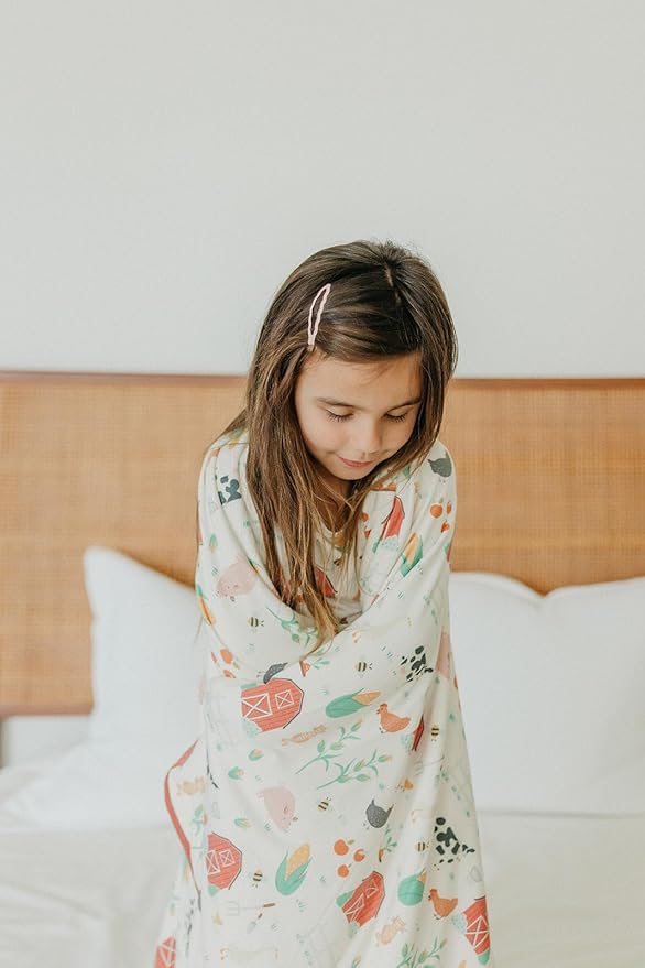 Copper Pearl Jumbo 3-Layer Baby Blanket: Soft Baby Quilts for Boys and Girls | Breathable, Cozy, Toddler Blanket | Baby Quilt for Newborns | 46x46 Premium Polyester/Rayon | Farmstead