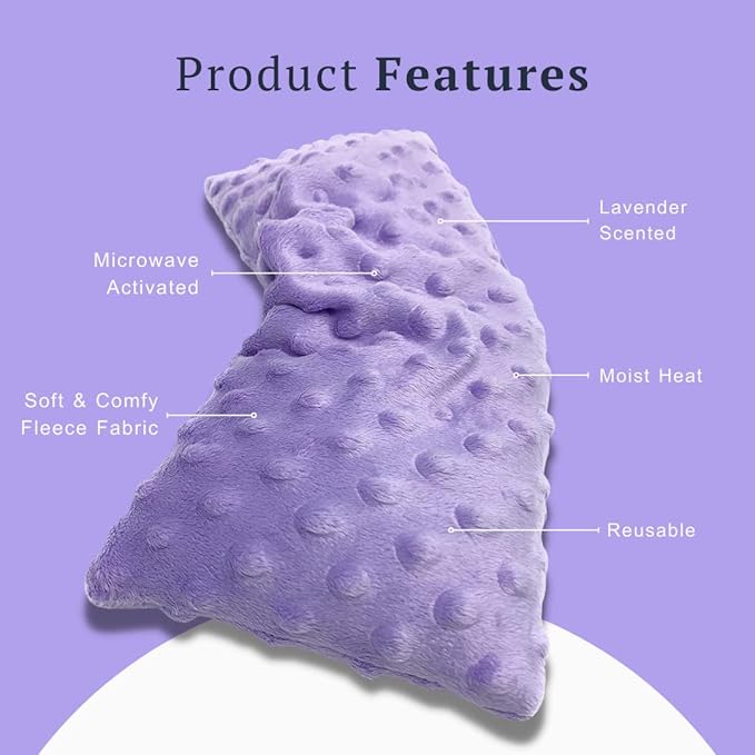 Mumu Wraps Heating Pad Microwavable - Lavender Scented Microwave Heating Pad for Pain Relief, Cramps, Muscle Ache, Joints, Neck, Shoulder, Back Pain, Warm Compress Moist Heat Pack (Lavender)