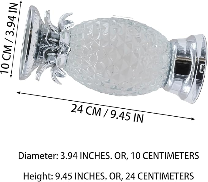 YAKii 9.5" Pineapple LED Color Changing Shine Lamp,Swirling Water Waves Lamp Kid Safe Battery/USB Cable Operated,Table Lamp Candle Holder Table Decoration Silver