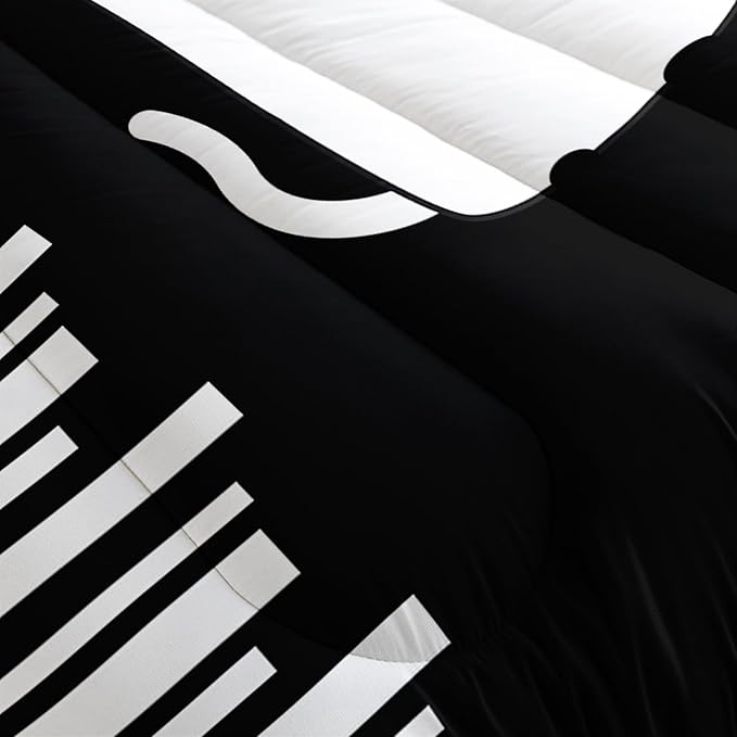 Kawaii Pet Cat Themed Comforter 3Pcs Queen Lover's Kitten Animal Bedding Set for Cat Lover Kid Teen Girl Boy Black White Cat Heart Pattern Quilt Bed Decor with 1 Comforter and 2 Pillowcases