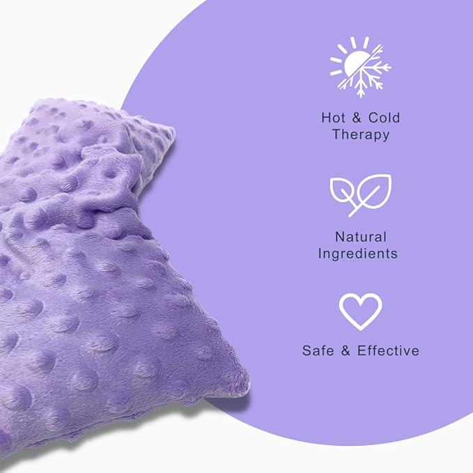 Mumu Wraps Heating Pad Microwavable - Lavender Scented Microwave Heating Pad for Pain Relief, Cramps, Muscle Ache, Joints, Neck, Shoulder, Back Pain, Warm Compress Moist Heat Pack (Lavender)