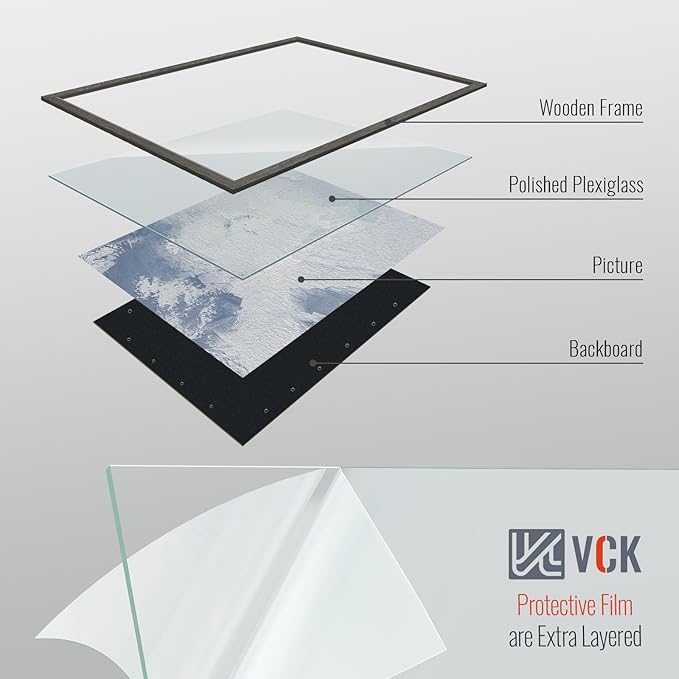 VCK 14x24 Frame 3 Pack, Gray Solid Wood Picture Frame, Exclusive Wood Grain, Wall Gallery Frame