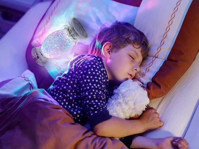 YAKii 9.5" Pineapple LED Color Changing Shine Lamp,Swirling Water Waves Lamp Kid Safe Battery/USB Cable Operated,Table Lamp Candle Holder Table Decoration Silver