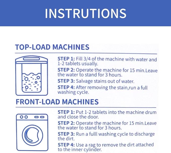 NATRUTH Washing Machine Cleaner Descaler 30 Pack Deep Cleaning Washer Cleaner Tablets For HE Front Loader & Top Load Washer