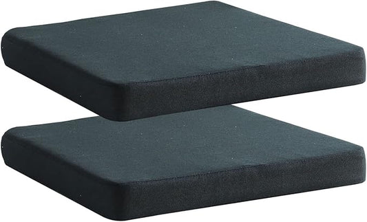 Chair Cushion for Dining Chairs with Ties Set of 2 Non Slip Memory Foam Kitchen Room Chair Pads for Outdoor Patio Furniture 17x16 Inch, Black