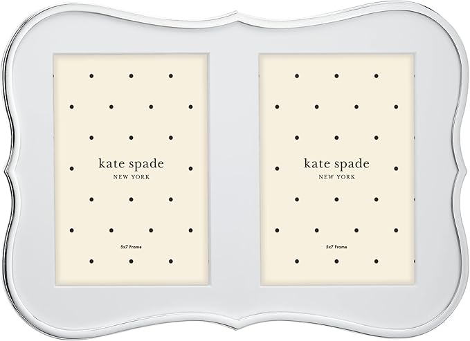 Kate Spade New York Crown Point Double 5" X 7" Frame, 2.60 LB, Silver