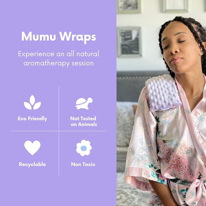 Mumu Wraps Heating Pad Microwavable - Lavender Scented Microwave Heating Pad for Pain Relief, Cramps, Muscle Ache, Joints, Neck, Shoulder, Back Pain, Warm Compress Moist Heat Pack (Lavender)
