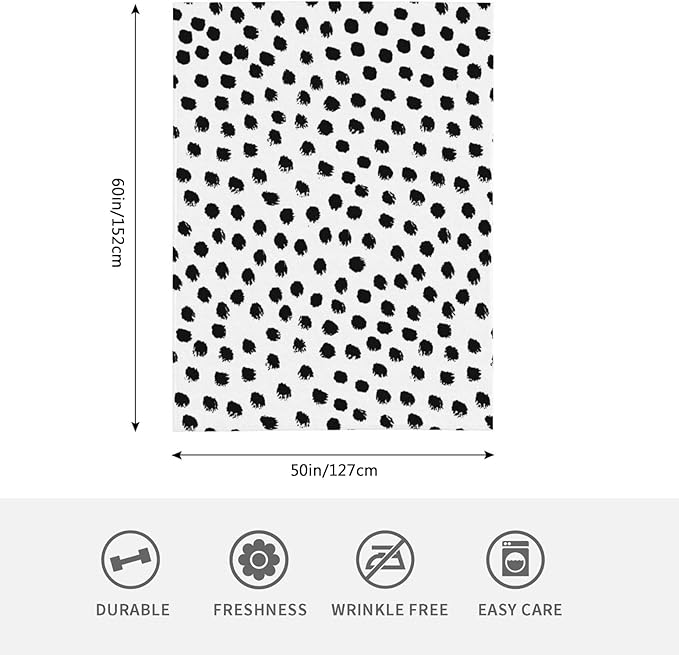 HGOD DESIGNS Polka DotsBlanket, Super Soft Brush Strokes Dots Throw Blanket 50"x60" Blanket for Bed Couch Chair Fall Winter Camping Living Room Office