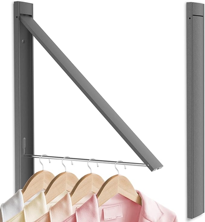 Retractable Clothes Drying Rack,Space Saver Wall Mounted Folding Hanger for Laundry Room, Closet Storage Organization, Easy Installation Aluminium Never Rust Dryer 1pcs