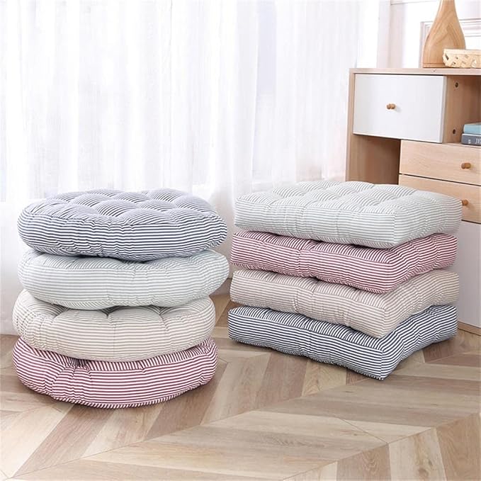 Tiita Chair Cushions 22"x22" Square Windows Pad for Adults Seating Pillows Set of 2, Beige