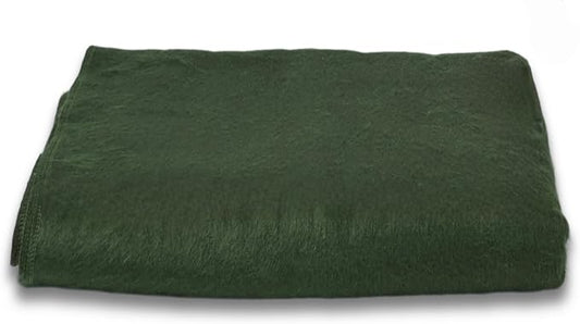 LATITUDE ZERO; Camping Alpaca Wool Throw Blanket | Warm, Ultra-Soft, Breathable, Non-Itchy Outdoor Blanket-Throw | Hypoallergenic and Beautiful Fabric (Army Green)