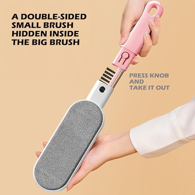 Multi-Functions Travel Lint Remover, Pet Hair Remover, Fur Remover for Dogs & Cats, Efficient Hair Collector,Pet Hairs Brush,Magic Fur Brush D (Pink)