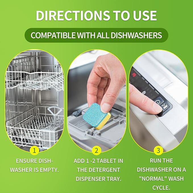 NATRUTH Dishwasher Cleaner And Deodorizer Tablets -30 Pack for Deep Cleaning, Deodorizing & Protecting, Prevents Buildup.Heavy Duty And Septic Safe.Clean Dish Washer For Limescale, Odor, Smell (Lemon)
