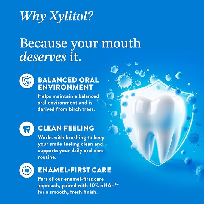 Mouthology 10% Nano Hydroxyapatite Toothpaste (6pk, Fluoride Free), Whitening*, Supports Enamel Care*, Appropriate for Sensitive Teeth*, SLS Free, Xylitol nHA Toothpaste Adults, Mint 4oz (USA Made)