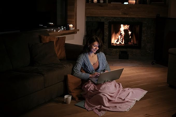 Gold Case Throw Blanket for Couch – 100% Recycled Turkish Cotton Blankets & Throws – Elegant Decorative Throw Blankets for Living Room Sofa – Woven Throws for Couch – Retro Pink – 50x60