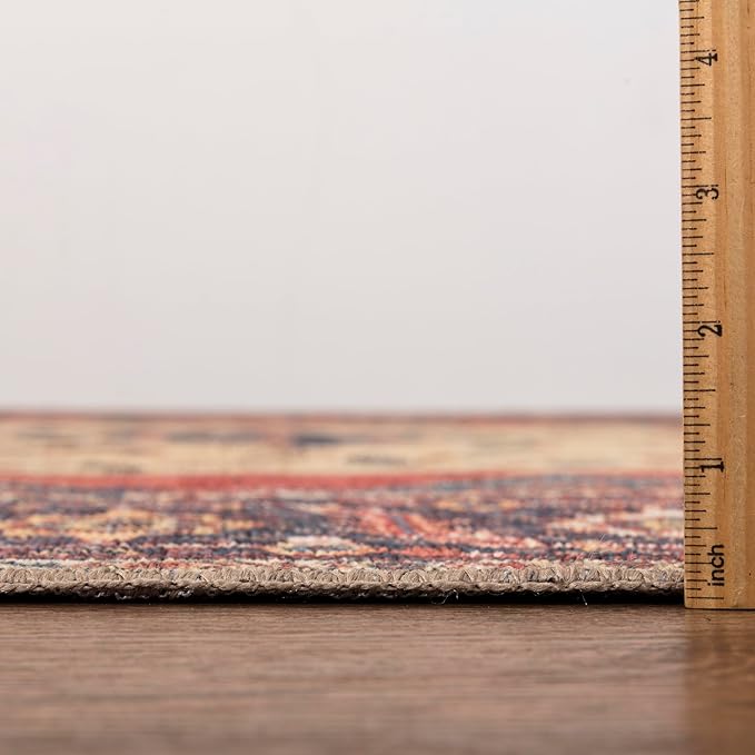 Keen Home Design 2x7 Rug - Machine Washable Runner Rug with Non-Slip Backing, Ideal for Hallway, Entryway, Kitchen, Laundry Room - Vintage, Easy Clean, Durable, Low Pile Rug - (2'6" x 7')