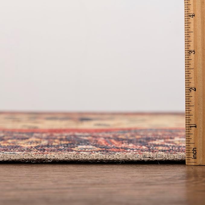 Keen Home Design 3x5 Rug - Machine Washable Entry Rug with Non-Slip Backing, Ideal for Enteryway, Kitchen, Bathroom, Laundry Room - Vintage, Easy Clean, Durable, Low Pile Rug - (3' x 5')