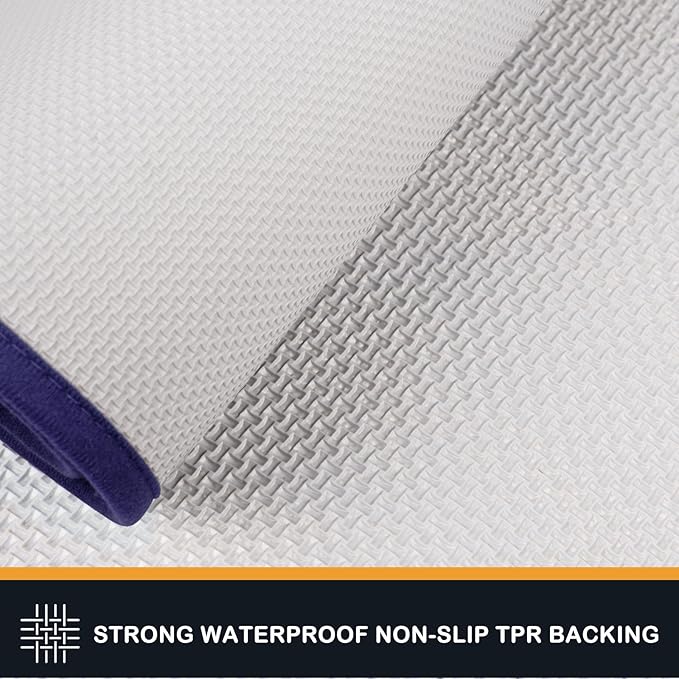 PURRUGS Dirt Trapping Door Mat 24" x 59", Non-Slip/Skid Machine Washable Entryway Rug, Dog Doormat, Super Absorbent Welcome Mat for Muddy Wet Shoes and Paws, Navy Blue