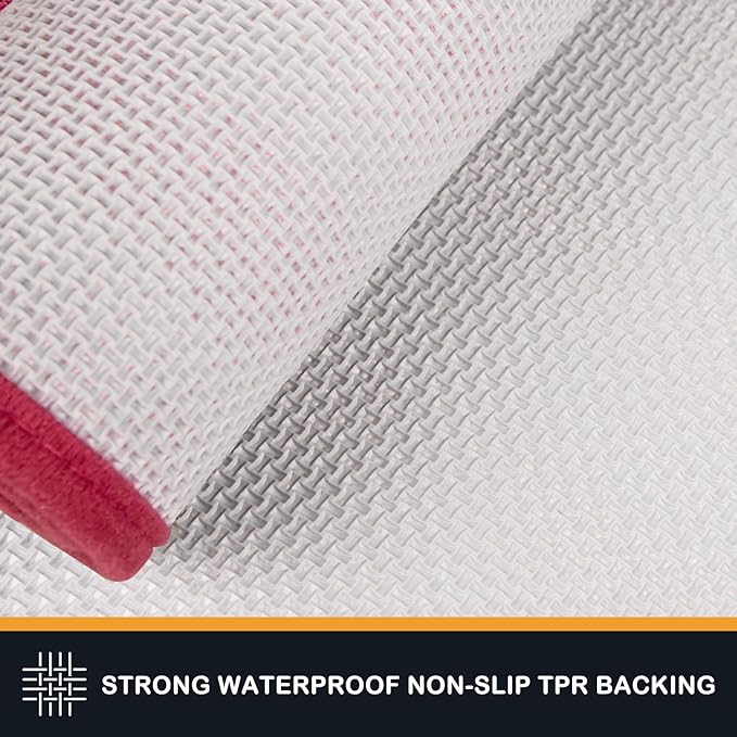 PURRUGS Dirt Trapping Door Mat 32" x 47", Non-Slip/Skid Machine Washable Entryway Rug, Dog Doormat, Super Absorbent Welcome Mat for Muddy Wet Shoes and Paws, Burgundy Red