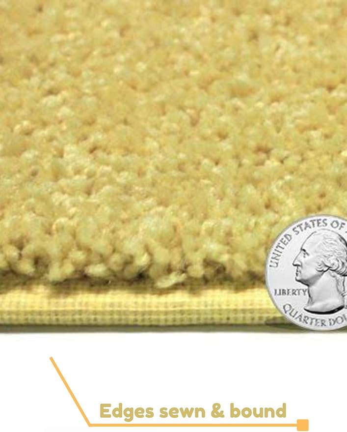 KOECKRITZ Soft and Colorful Kids Classroom Area Rugs (Passes Flammability Pill Test) Many Sizes and Bright Colors to Select from (6' x 6', Lemon)