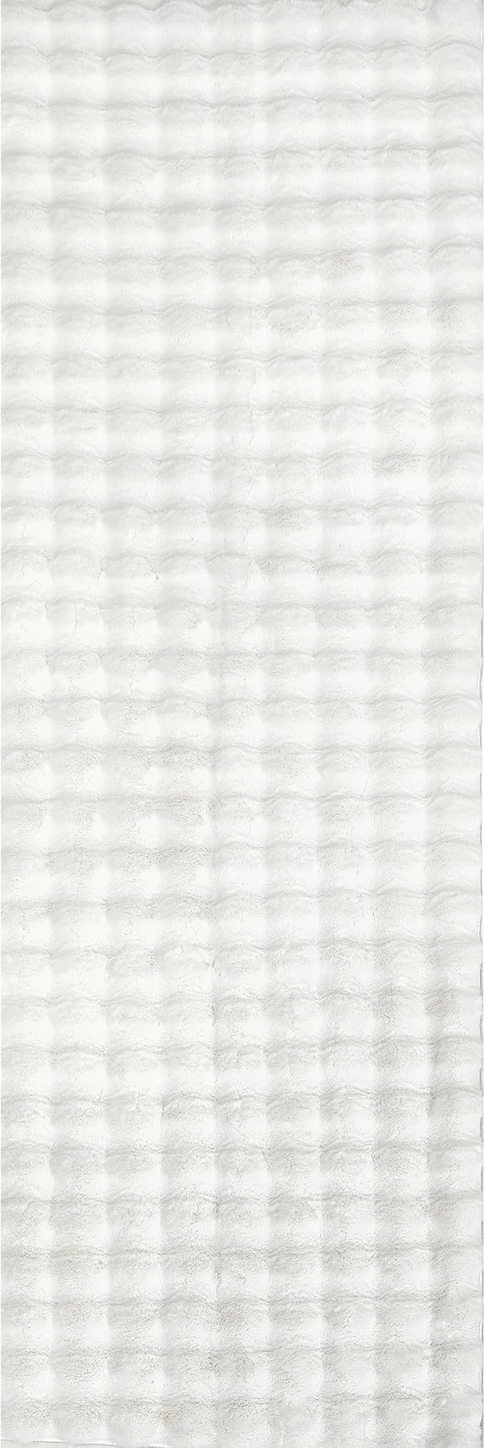 nuLOOM Jeni Solid Faux Rabbit Machine Washable Runner Rug, 2' 6" x 10', Off-White